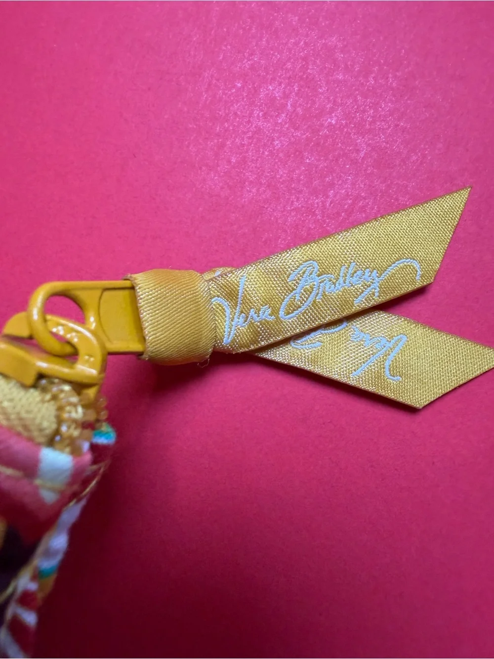Vera Bradley Yellow Floral Zip Wristlet Pouch& accessories